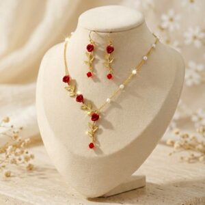 velvet rose necklace